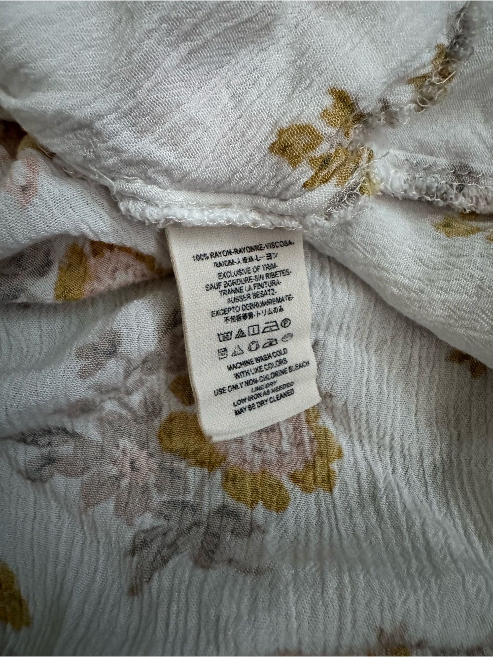 Free People Floral Boho Swing Dress Size Small White Long Sleeve Keyhole Dress - Picture 5 of 6